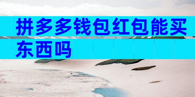 拼多多钱包红包能买东西吗