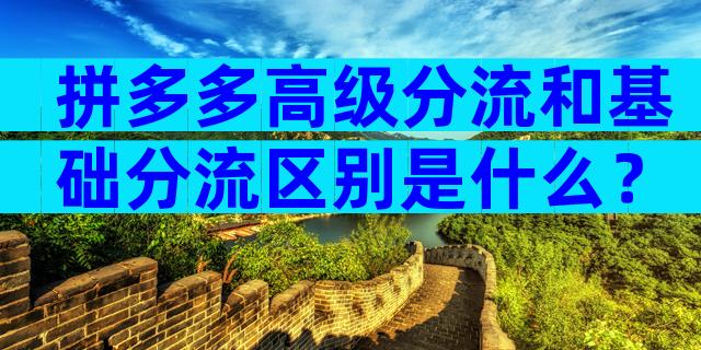 拼多多高级分流和基础分流区别是什么？