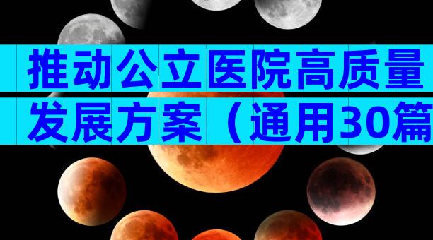 推动公立医院高质量发展方案（通用30篇）