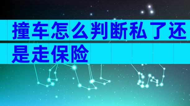 撞车怎么判断私了还是走保险