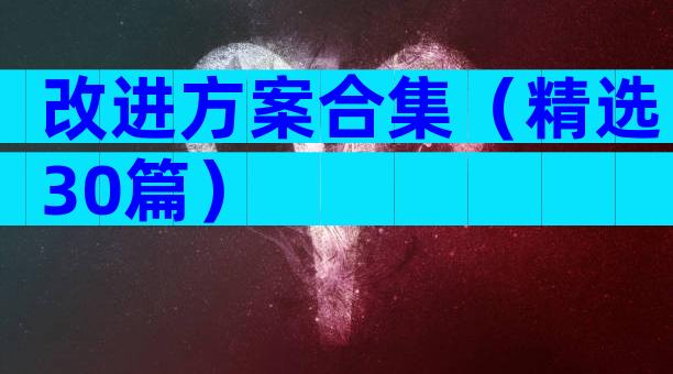 改进方案合集（精选30篇）