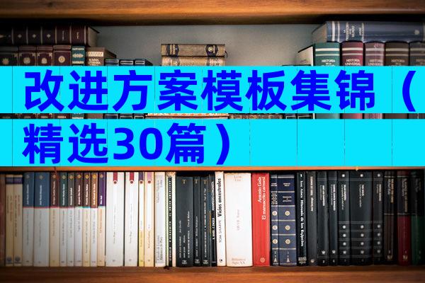 改进方案模板集锦（精选30篇）