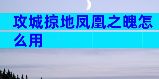 攻城掠地凤凰之魄怎么用