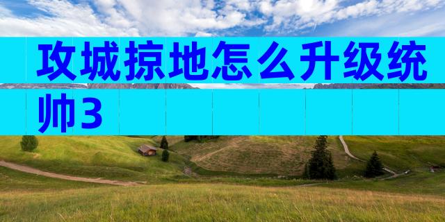 攻城掠地怎么升级统帅3