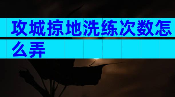 攻城掠地洗练次数怎么弄