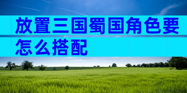 放置三国蜀国角色要怎么搭配