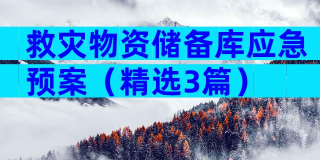 救灾物资储备库应急预案（精选3篇）