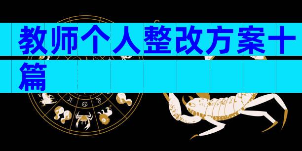 教师个人整改方案十篇
