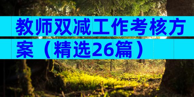 教师双减工作考核方案（精选26篇）