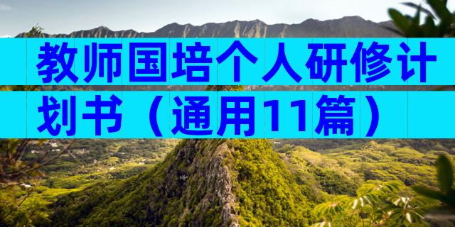 教师国培个人研修计划书（通用11篇）