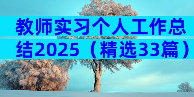 教师实习个人工作总结2025（精选33篇）