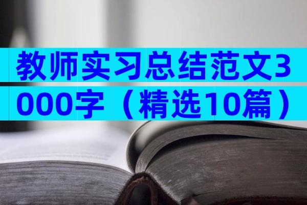教师实习总结范文3000字（精选10篇）