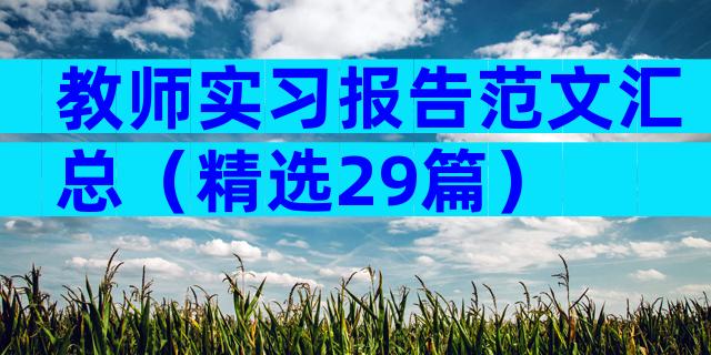 教师实习报告范文汇总（精选29篇）