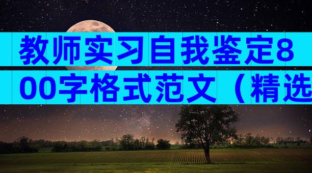 教师实习自我鉴定800字格式范文（精选29篇）