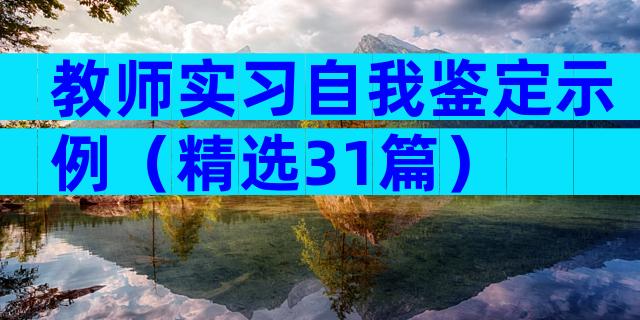 教师实习自我鉴定示例（精选31篇）