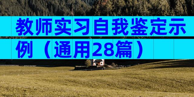 教师实习自我鉴定示例（通用28篇）