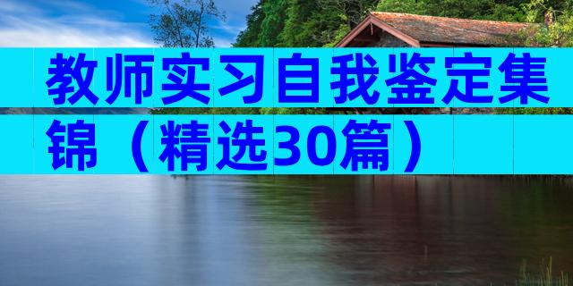 教师实习自我鉴定集锦（精选30篇）