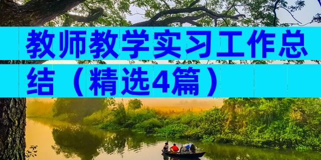 教师教学实习工作总结（精选4篇）