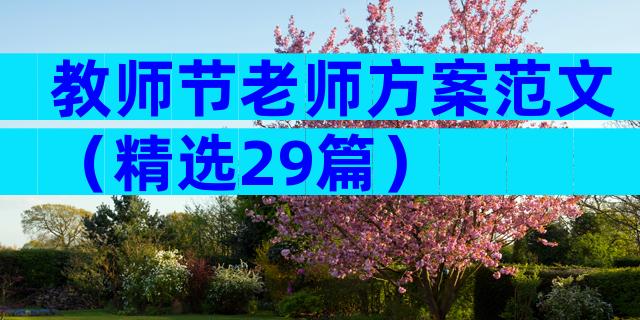 教师节老师方案范文（精选29篇）