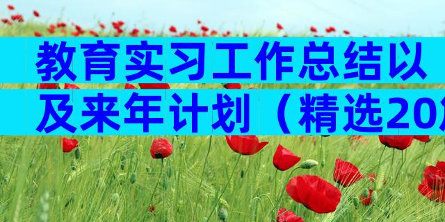 教育实习工作总结以及来年计划（精选20篇）