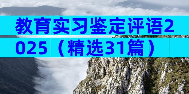教育实习鉴定评语2025（精选31篇）