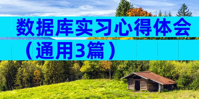 数据库实习心得体会（通用3篇）