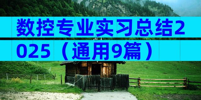 数控专业实习总结2025（通用9篇）