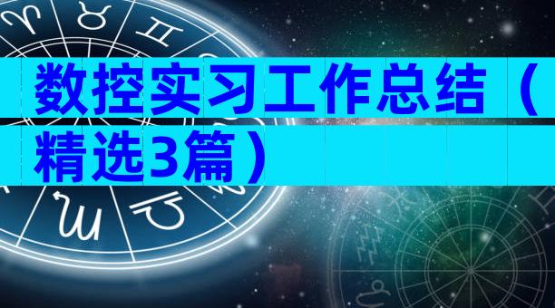 数控实习工作总结（精选3篇）