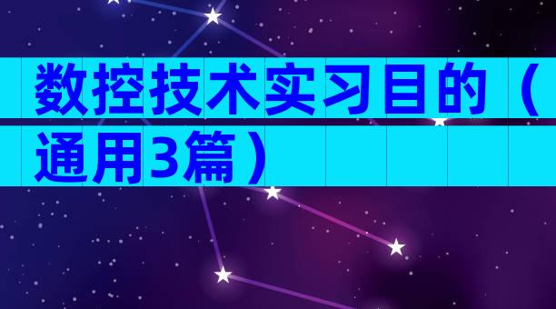数控技术实习目的（通用3篇）