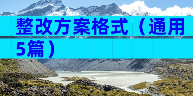 整改方案格式（通用5篇）