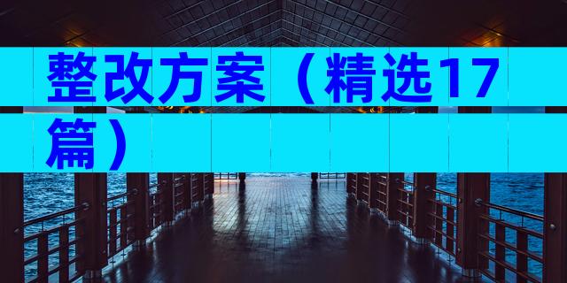 整改方案（精选17篇）