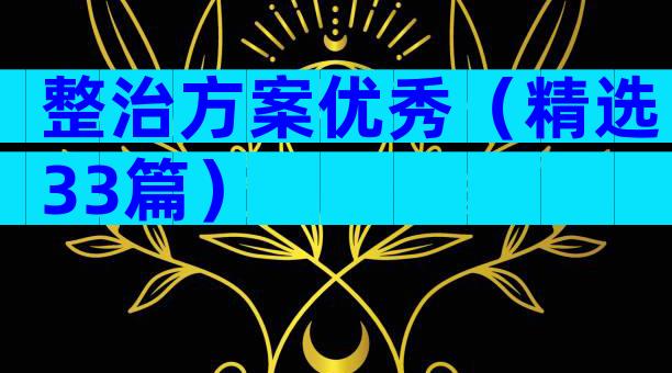 整治方案优秀（精选33篇）