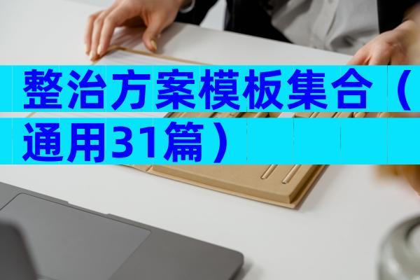 整治方案模板集合（通用31篇）