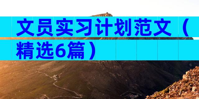 文员实习计划范文（精选6篇）