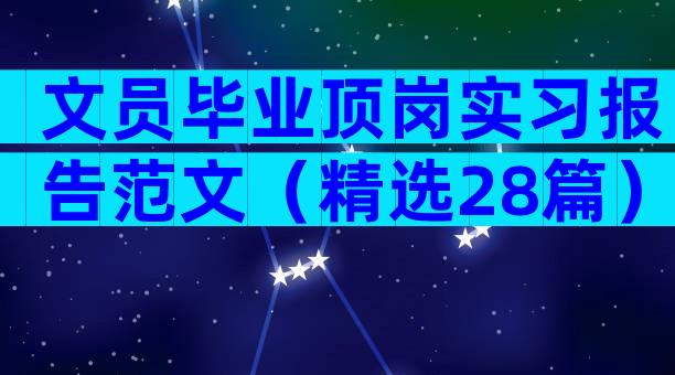 文员毕业顶岗实习报告范文（精选28篇）