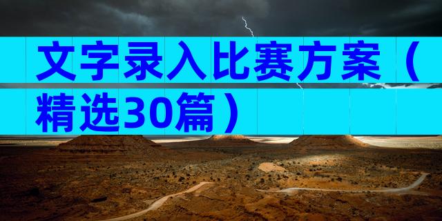 文字录入比赛方案（精选30篇）