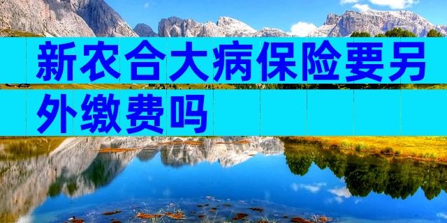 新农合大病保险要另外缴费吗