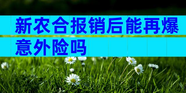 新农合报销后能再爆意外险吗