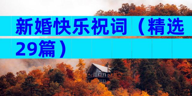 新婚快乐祝词（精选29篇）