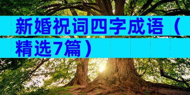 新婚祝词四字成语（精选7篇）