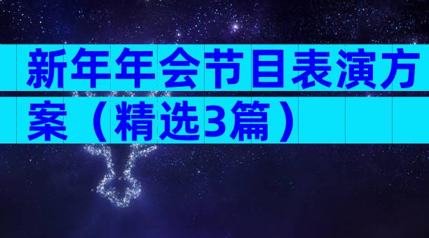 新年年会节目表演方案（精选3篇）