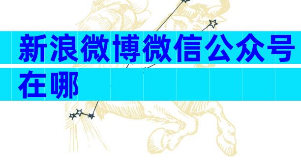 新浪微博微信公众号在哪