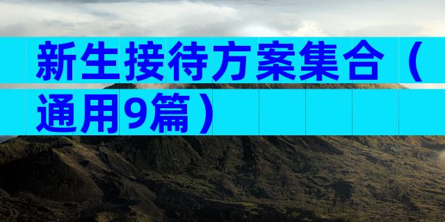 新生接待方案集合（通用9篇）