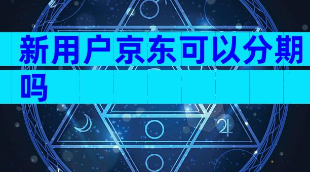 新用户京东可以分期吗