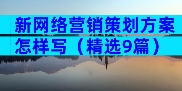 新网络营销策划方案怎样写（精选9篇）