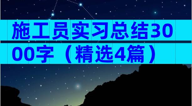 施工员实习总结3000字（精选4篇）