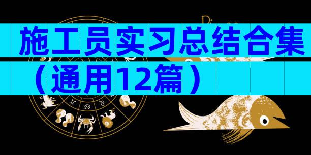 施工员实习总结合集（通用12篇）