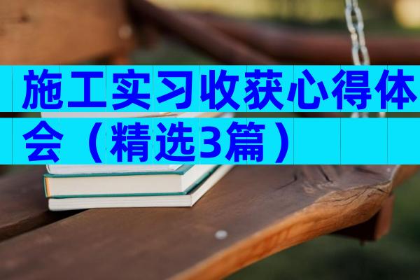 施工实习收获心得体会（精选3篇）