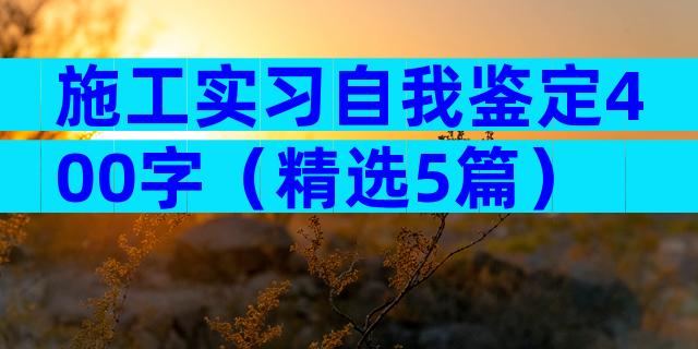 施工实习自我鉴定400字（精选5篇）