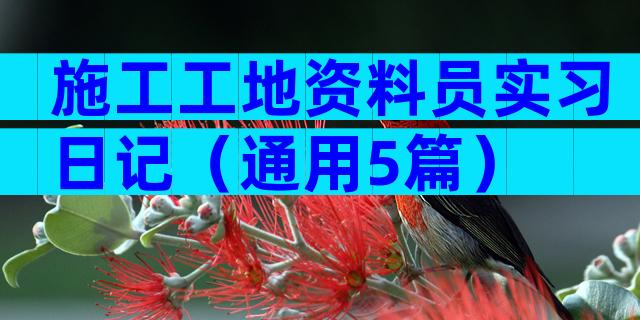 施工工地资料员实习日记（通用5篇）